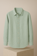 The Stillness Shirt — Linen in Light Green