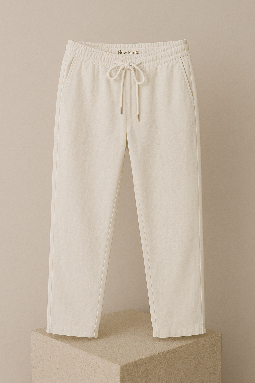 Flow Pants — Linen in White / Cream