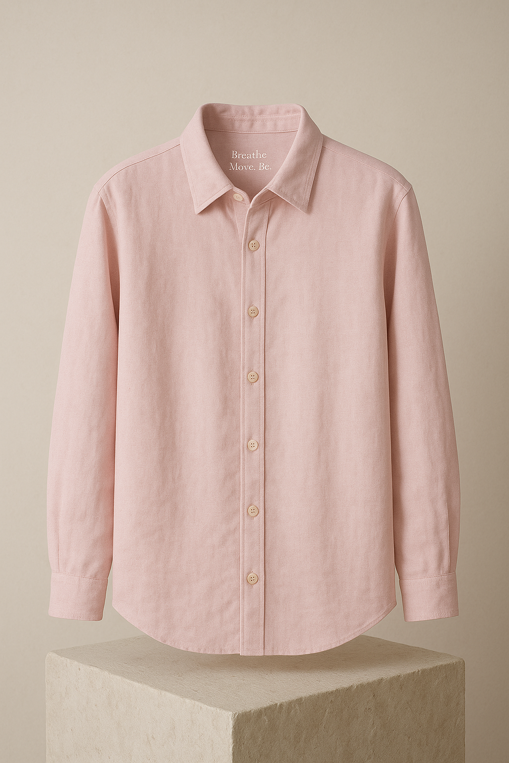 The Stillness Shirt — Linen in Light Pink